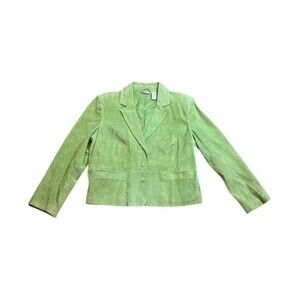 VTG 90s Fieldgear Light Green Suede Blazer Women's Size XL Jacket Y2K Leather